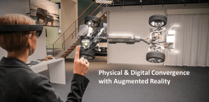 a woman using an augmented reality software